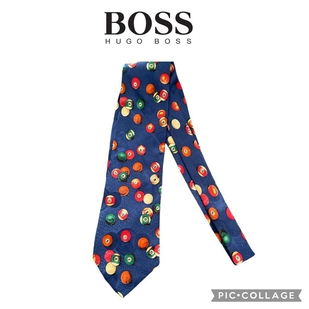 Hugo Boss Vintage silk Billiard Balls Print Tie